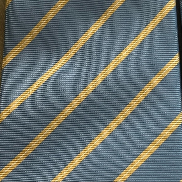 Firenze‎ Italy Men’s Silk Neck Tie Blue & Gold striped 59x3.5” Preppy Classic - Picture 8 of 8